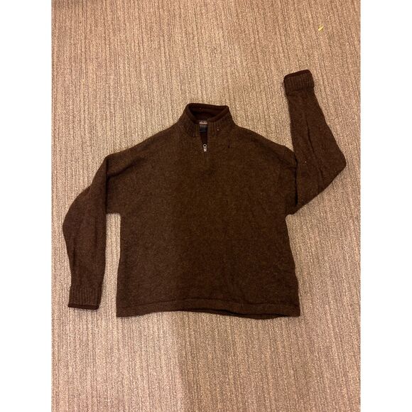 Woolworth - Vintage wool 1/4 zip sweater , Brown, XL some small pinhole defects - Picture 2 of 8